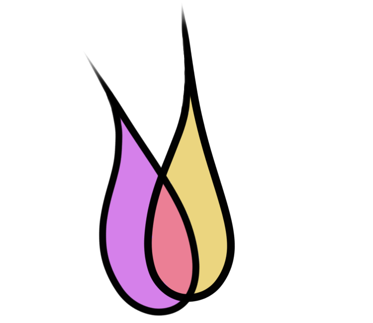 magenta/yellow paint drop